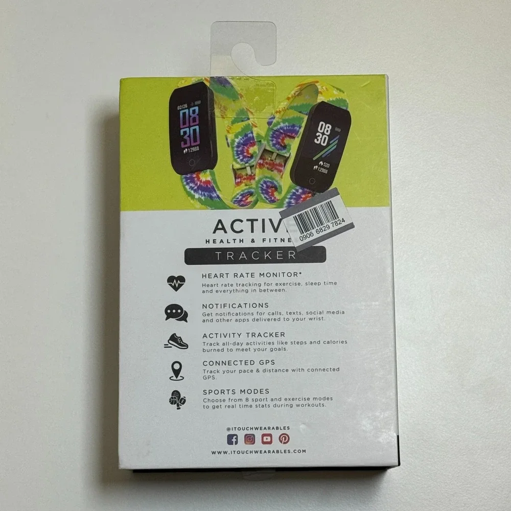 NEW iTouch Active Health & Fitness Tracker Smartwatch Tie Dye Heart Rate Monitor